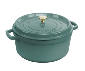 Staub - Cocotte - Brytfanna Żeliwna 26 cm eukaliptus okrągła