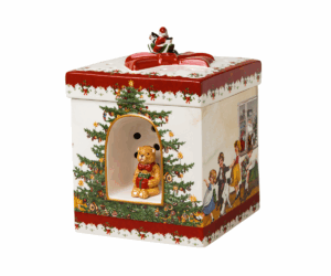 Nowoczesny lampion Mikołaj i dzieci 17 cm – Villeroy&Boch – Christmas Toys – zbliżenie detalu