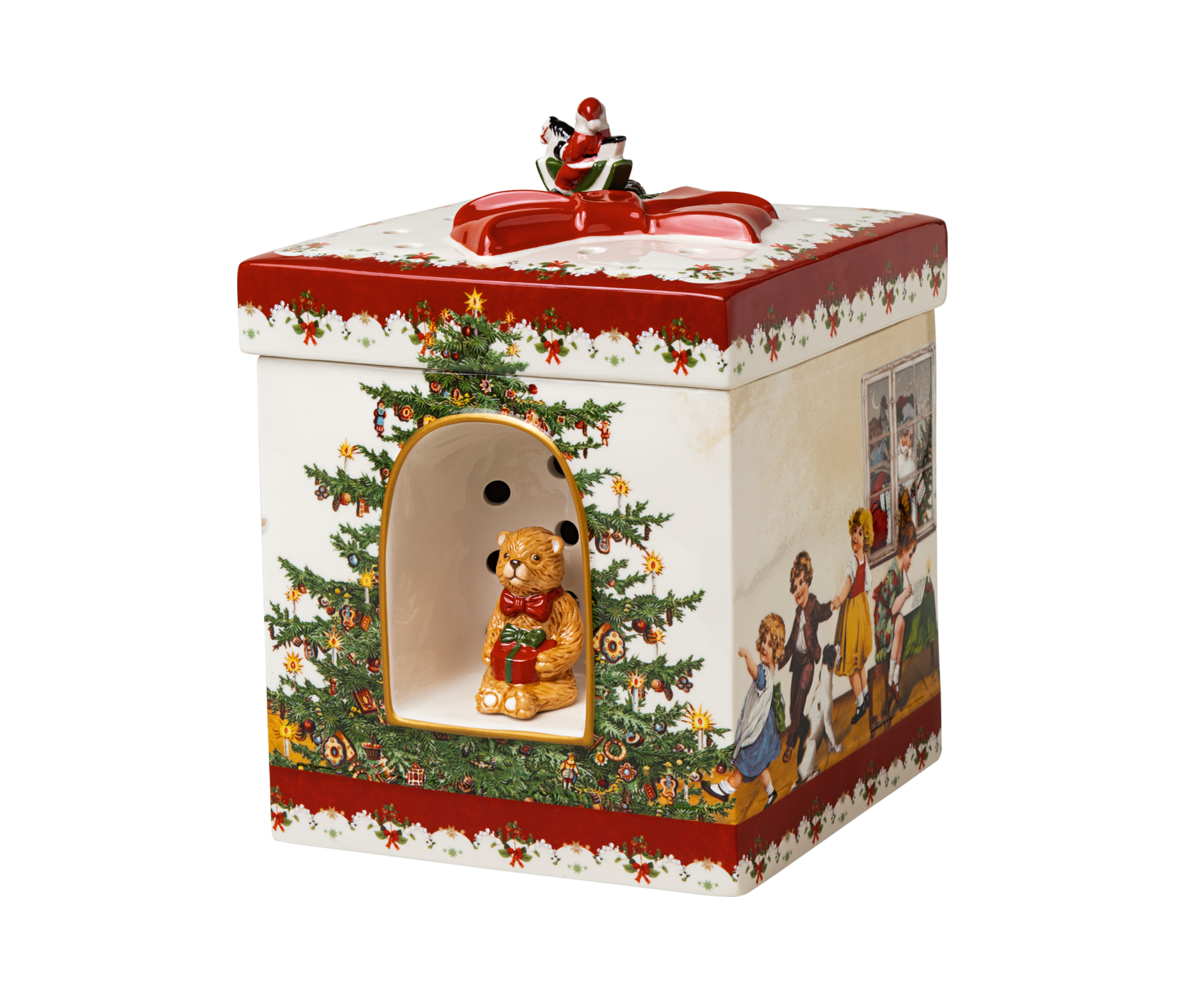 Nowoczesny lampion Mikołaj i dzieci 17 cm – Villeroy&Boch – Christmas Toys – zbliżenie detalu