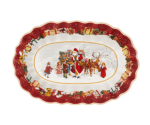 Subtelna miska owalna Dzieci ze Św. Mikołajem 30 cm – Villeroy&Boch – Toy's Fantasy – zbliżenie detalu