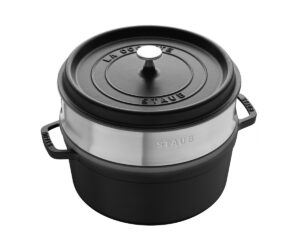 Staub - Cocotte - Brytfanna Żeliwna z wkładem 3,8l czarna okrągła