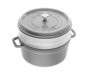 Staub - Cocotte - Brytfanna Żeliwna z wkładem 3,8l grafitowy okrągła