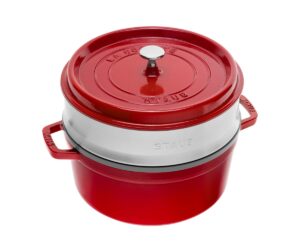 Staub - Cocotte - Brytfanna Żeliwna z wkładem 3,8l czerwony okrągła