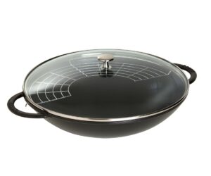 Staub - Wok żeliwny z pokrywą 37 cm czarny