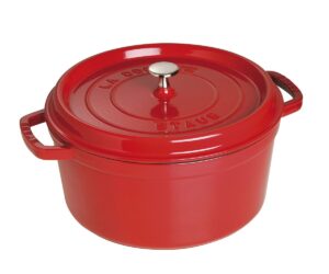Staub - Cocotte - Brytfanna Żeliwna 30 cm wiśniowa okrągła