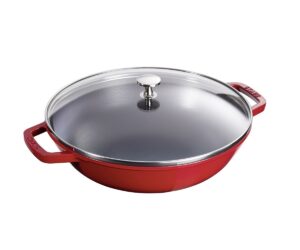 Staub - Petit Wok - Wok żeliwny z pokrywką 30 cm wiśnia