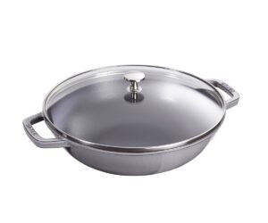 Staub - Petit Wok - Wok żeliwny z pokrywką 30 cm szary grafit