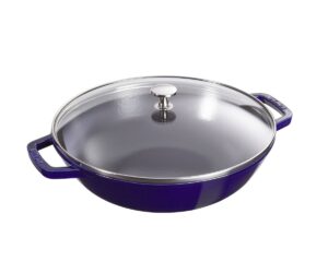 Staub - Petit Wok - Wok żeliwny z pokrywką 30 cm ciemnoniebieski