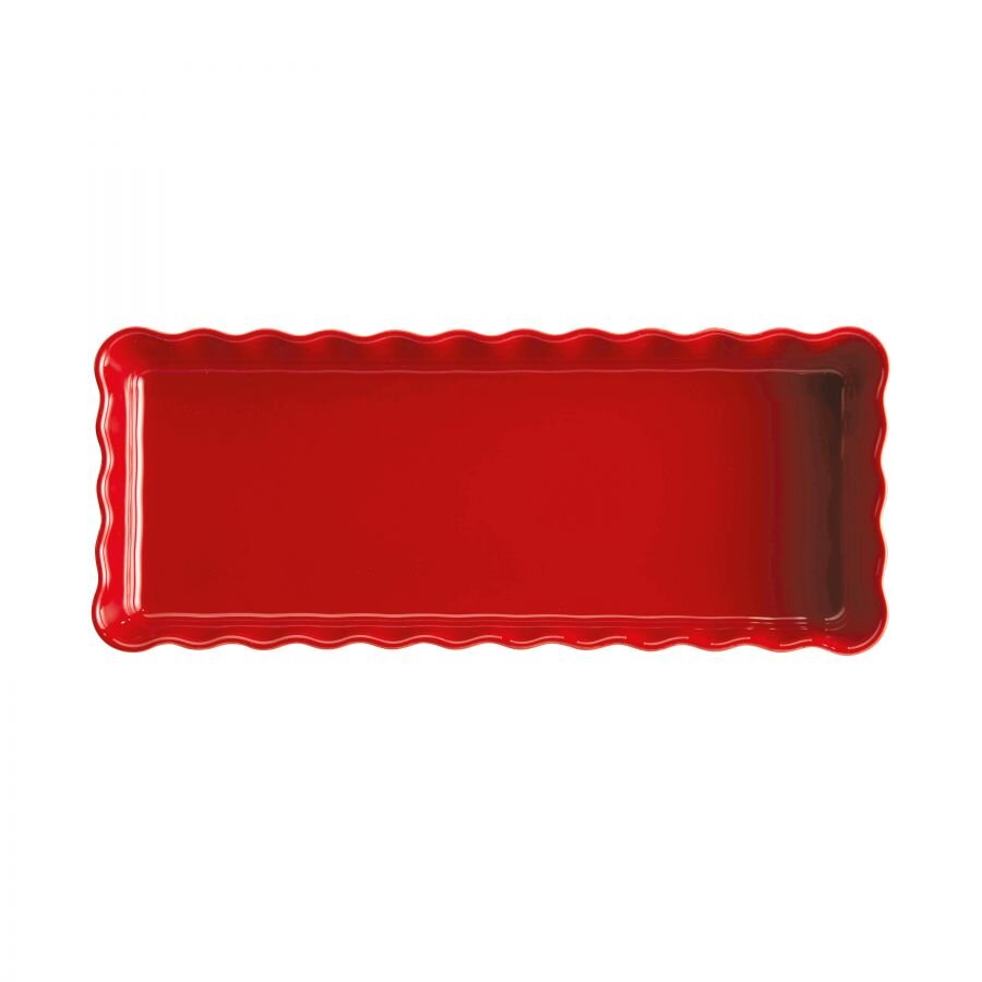 Emile Henry - Prostokątne naczynie do tarty- 36×15×5cm - czerwony - obrazek 4