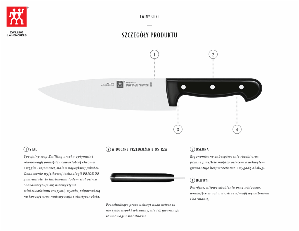 Zwilling - TWIN® Chef - Zestaw noży w bloku 8el.