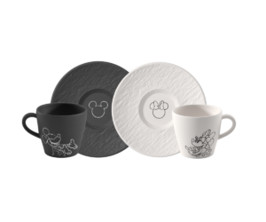 Villeroy&Boch - Manufacture Mickey Mouse - Zestaw filiżanek do kawy ze spodkiem 4el.