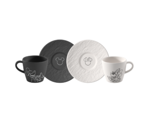 Villeroy&Boch - Manufacture Mickey Mouse - Zestaw filiżanek do espresso ze spodkiem 4el.