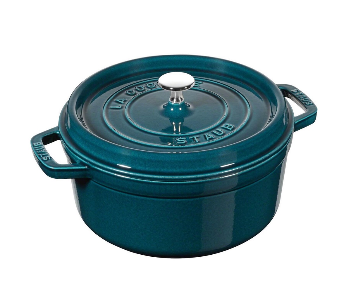 Nowoczesna brytfanna Żeliwna 24 cm morski okrągła – Staub – Cocotte – główne ujęcie produktu