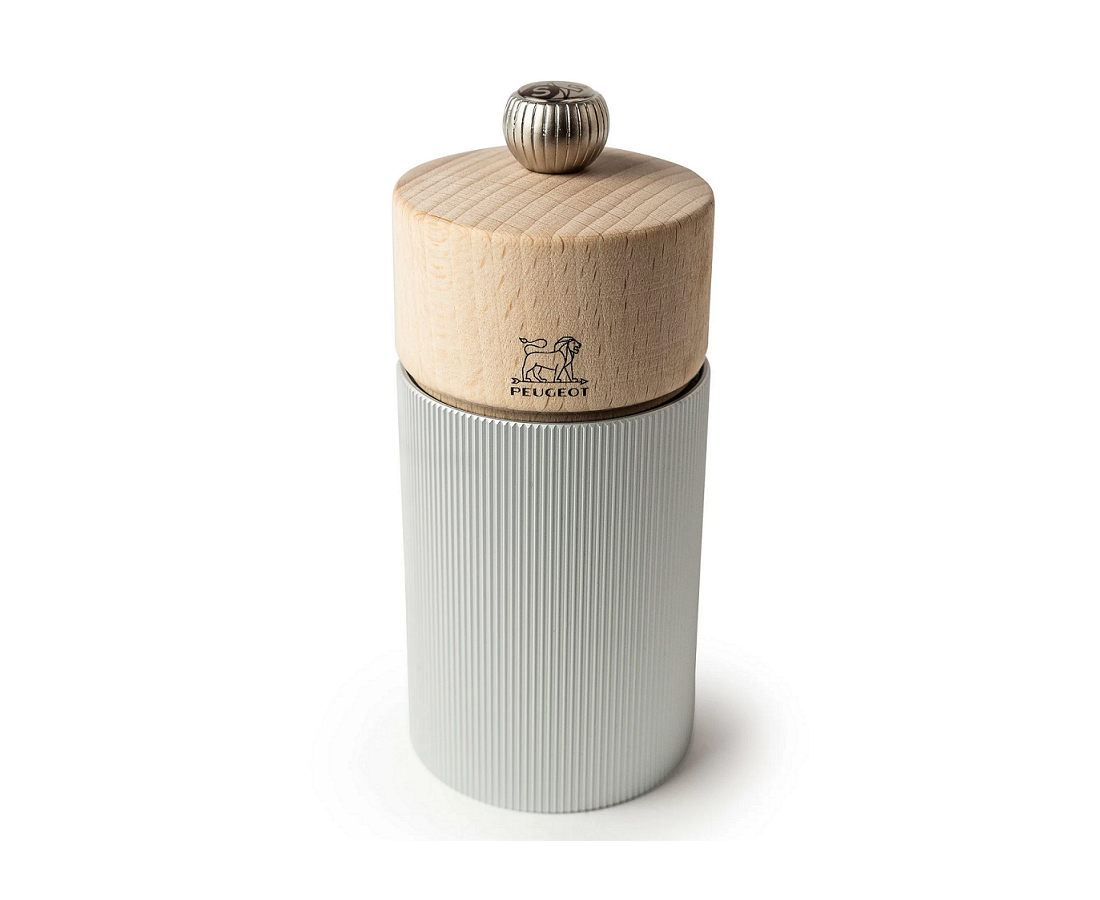 Nowoczesny młynek do soli 12 cm – Peugeot – Line Natural Aluminium – główne ujęcie produktu