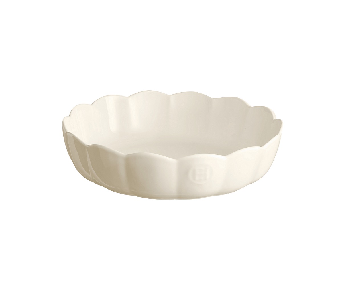 Emile Henry - Okrągłe naczynie do zapiekania Madeleine 26 cm - kremowe