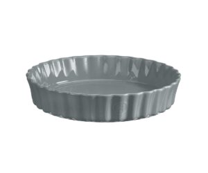 Emile Henry - Głębokie naczynie do tarty 28 cm - szara perła